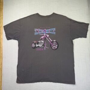 VTG 2004 Chopper Biker T-Shirt Anvil Mens 2XL Ride For Molly Motorcycle Gray USA